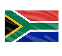 AhfuLife Grande Drapeau Sud-Africain 90×150cm, 4Pcs Drapeau de Afrique du Sud Double Face avec œillets en Laiton en Polyester pour Décoration Jardin Bar Coupe du Monde Football Match Fête Nationale