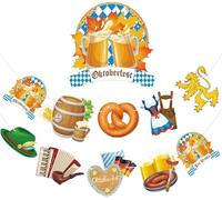 AhfuLife Guirlande Bavaroise Oktoberfest en Papier, 4Pcs Oktoberfest Bavarois Bannière Réutilisable pour Decoration Fête de la Bière Jardin Tentes de Bière Carnaval Suspension ou Affichage