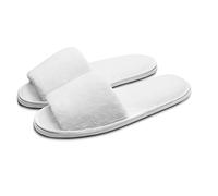 AhfuLife Lot de 10 paires de chaussons d'hôtel, non jetables, deux tailles, lavables pour spa, invités de fête et voyage, unisexes (taille M + L, blanc), blanc, 4/7.5 UK