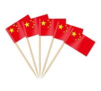 AhfuLife Lot de 100/200 cure-dents chinois pour décorations olympiques, sandwich, nourriture, cupcakes, vaisselle, coupe du monde, pub, événement royal (100 pièces)