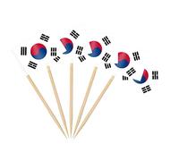 AhfuLife Lot de 100/200 cure-dents coréens pour fête nationale, sandwich, nourriture, cupcakes, vaisselle, coupe du monde, pub, événement royal (100 pièces)