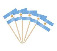 AhfuLife Lot de 100/200 cure-dents en forme de drapeaux argentins pour gâteaux, sandwich, nourriture, cupcakes, vaisselle, coupe du monde, fournitures de fête, pub, événement royal (100 pièces)