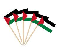 AhfuLife Lot de 100 cure-dents en forme de drapeau palestinien pour cupcakes, décorations de fête palestinienne, mini drapeau palestinien pour cocktail, fête palestinienne