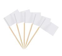 AhfuLife Lot de 100 cure-dents vierges pour buffets, étiquettes et drapeaux alimentaires, pics à cocktail, cupcakes, anniversaire, fête de mariage