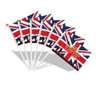 AhfuLife Lot de 15 drapeaux VJ Day sur bâtons pour décorations du 15 août, petits drapeaux VJ Day avec mât blanc de 30 cm pour décorations de 80e anniversaire de la victoire au Japon (style 1, 21 x 14