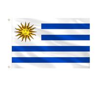AhfuLife Lot de 2 drapeaux de l'Uruguay de 1,5 x 0,9 m pour décorations de fête, drapeaux uruguayens double face avec œillets en laiton pour la coupe du monde de football, la fête nationale, jardin