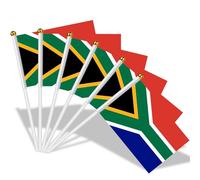 AhfuLife Petit Drapeau Afrique du Sud - 15Pcs Mini Drapeaux Afrique avec Poteau Solide Blanc de 30cm pour Décoration Jardin Bar Celebration Football Féminin Coupe du Monde Fête Nationale