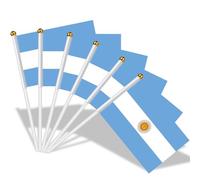 AhfuLife Petit Drapeau Argentine - 100Pcs Mini Drapeaux Argentin avec Poteau Solide Blanc de 30cm pour Décoration Jardin Bar Football Match Coupe du Monde Fête Nationale
