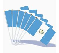 AhfuLife Petit Drapeau Guatemala - 15 Pièces Mini Drapeaux Guatémaltèques avec Poteau Blanc 30 cm, Décoration Jardin, Bar, Coupe du Monde, Fête Nationale
