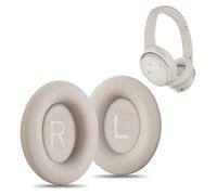 AHG Premium QC45 Coussinets de rechange compatibles avec les casques Bose QuietComfort 45/Bose QC45 avec suppression du bruit (blanc fumé) Cuir protéiné de qualité supérieure, mousse épaisse haute