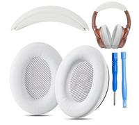 AHG QC35 Oreillettes / QC35 ii Kit de coussinets pour bandeau Compatible avec casque Bose QuietComfort 35 ii / QC35 (blanc). Design de bandeau haut de gamme | Assemblage à faire soi-même sans couture