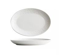 AHGFTYRDT Assiettes à dîner en céramique - Assiettes ovales en céramique - Four à micro-ondes - Assiette spéciale pour poisson cuit à la vapeur - Assiette à dîner - Assiette à poisson - Assiettes en