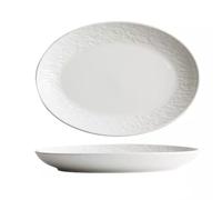 AHGFTYRDT Assiettes à dîner en céramique - Assiettes ovales en céramique - Four à micro-ondes - Assiette spéciale pour poisson cuit à la vapeur - Assiette à dîner - Assiette à poisson - Assiettes en