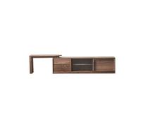 AHGFTYRDT Meuble TV 180cm Console Extensible en Bois Massif, Pôle de Divertissement Rustique au Sol, Meuble de Rangement Salon pour Hôtels et Résidences