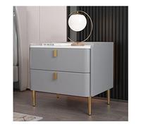 AHGFTYRDT Table d'appoint blanche moderne en ardoise peinte simple pour chambre à coucher, table de chevet à double tiroir de rangement, table de chevet d'intérieur pour chambre à coucher (B)