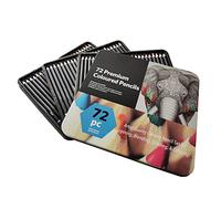 Ahgsup 72 Ensembles de Crayons de Couleur Haute solidité des Couleurs dureté 2B pour Crayons à Dessin avec Boîte en Fer, Cadeau Parfait pour les Artistes Fer 8,3 X 7,9 X 1,2 Pouces