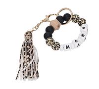 Ahgsup Bracelet Porte-Clés en Perles de Silicone, Doux et Lavable, pour Tenir les Clés au Poignet pour Faire du Shopping en Plein Air, en Silicone, Métal (XH-006)