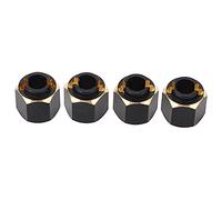 Ahgsup Ensemble D'adaptateurs de Moyeu Hexagonal en Laiton, Durable et Fiable pour Mini Voiture d'escalade TRX4M, Couleur Noir et Or, 4 Pièces
