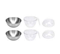 Ahgsup Ensemble de 2 Saladiers Glacés avec Couvercle Transparent en Polycarbonate, Bol incliné en Acier Inoxydable pour Salades de Fruits et Légumes, Conception en 3 Parties avec