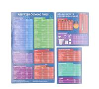 Ahgsup Ensemble de Feuilles de Triche Magnétiques pour Friteuse à Air, Guide de Référence Rapide, Tableau des Temps de Cuisson pour Autocuiseurs, Friteuses, Réfrigérateur avec Feuille