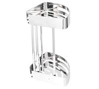 Ahgsup Étagère de Rangement de Salle de Bain en Acier Inoxydable Durable avec Garde-Corps, Lisse, Double Couche, Charge de 22 LB, Applicable pour Salle de Bain et Toilettes
