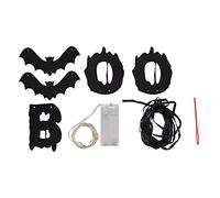 Ahgsup Guirlande Lumineuse Chauve-Souris d'halloween à Piles, 30 Lumières Chaudes LED avec Lettres en Feutre Boo - Décoration Intérieure et Extérieure pour Porche, Cour, Fête, Maison