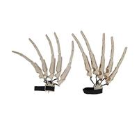 Ahgsup Halloween Bone Claw Hands ABS 3D Imprimé Réaliste Flexible Doigt avec Bracelet Réglable pour Halloween Party Haunted House Theatre (Beige)