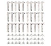 Ahgsup Kit de 30 Rivets et Vis M4 en Acier Inoxydable, Fixations à Tête Ronde Plate pour le Travail du Cuir, la Décoration et la Réparation, 5 X 25 X 9,5 Mm