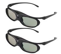 Ahgsup Lunettes à Obturateur Actif 3D 144Hz, 2 Pièces, Lentille LCD DLP | Compatibilité Universelle, sans Rémanence ni Scintillement, avec Charge USB et Chiffon de Nettoyage pour Projecteurs 3D DLP.