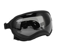 Ahgsup Lunettes pour Chiens, Protection UV Coupe-Vent Réglable pour Chiens de Grande Race, Matériau PC Durable, 1 Paire (Monture Noire, Verres Gris)