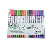 Ahgsup Marqueurs à Double Pointe Stylos Aquarelle Professionnels pour Créations Artistiques 36 Couleurs pour Designers et Artistes Plastique 36 X Marqueurs à Double Pointe