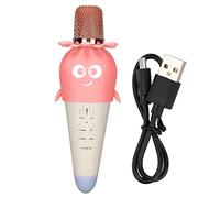 Ahgsup Microphone Bluetooth sans Fil K5 pour Enfants et Adultes (Rose) | Micro karaoké Portable 2 en 1 avec Haut-parleur intégré, Suppression du Bruit, Poignée Ergonomique