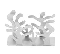 Ahgsup Porte-serviettes Vertical en Acier Inoxydable avec Motif Corail, Facile à Nettoyer, pour la Table de Salle à Manger (Argent)