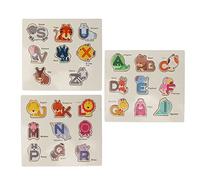 Ahgsup Puzzle Alphabet en Bois de Fabrication Soignée, Jouet éducatif en Forme d'animal pour Enfants, Apprentissage Cognitif des Formes pour Enfants de 3 Ans et Plus, Bois Massif