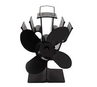 Ahgsup Ventilateur de Cheminée à 4 Pales, Ventilateur de Poêle en Alliage D'aluminium écologique avec Fonctionnement Silencieux de 25 DB, économie D'énergie et Démarrage Automatique 80