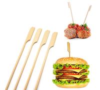 AhGuwa Brochettes de Bambou Naturel, 250 Pièces, 9 cm, Bâton de Brochettes, Bâtons de Barbecue, Brochettes pour Nourriture, Bonbons, Barbecue, Fêtes, Plateau Décoratif