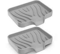 Ahhalife Lot de 2 Porte-Savon de Drainage en Silicone antidérapant réutilisable adapté pour Salle de Bain, Cuisine, comptoir de Douche, Garde Le Savon au Sec, Porte-Savon de Drainage,Gris