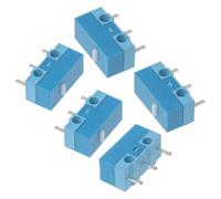 AHHQD Interrupteur d'alimentation, 5 boutons, point blanc, coque bleue, 0,74 N, micro-interrupteur de souris, contacts en alliage d'argent, durée vie 20 millions cycles .0220