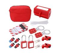 AHHQD Kit complet d'étiquetage de verrouillage disjoncteur électrique - Cadenas sécurité conforme OSHA, étiquettes et moraillons LOTO for usage industriel .0424