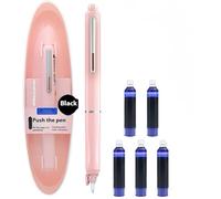 Ahhzyys Stylo-Plume Rétractable : 0,38 mm, Encre Bleue Et Noire, Corps du stylo de couleur, 5 cartouches D’encre Rechargeables Incluses, Pour Une écriture