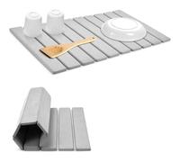 Ahhzyys Tapis de séchage en pierre 40 x 30 cm de cuisine absorbant sans glissement pliable pour évier et plan de travail (séchage rapide)