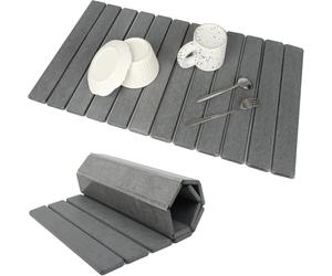 Ahhzyys Tapis de séchage en pierre 40 x 30 cm de cuisine absorbant sans glissement pliable pour évier et plan de travail (séchage rapide)