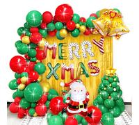 Ahigh Kit de Décoration de Noël - Guirlande, Bannière, Ballon à l'Hélium, Accessoires pour Fête de Noël
