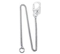 Ahiller Chaîne de Portefeuille pour Homme, Porte-clés Renforcé [Mousqueton en Alliage, Chaîne en Acier Inoxydable], Adapté aux Jeans, Portefeuilles et Sacs (Argent Mat-YK-1P)