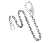 Ahiller - Chaîne de Portefeuille pour Hommes 25" - Porte-clés Acier Inoxydable avec Mousqueton Alliage & Double Verrou, Accessoires Style Biker Punk (BK-Silver-YH)