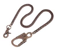 Ahiller - Chaîne de Portefeuille Renforcée pour Hommes 25" - Acier Inoxydable avec Mousqueton Alliage & Double Verrou, Accessoires Style Biker Punk (QK-Red Brass)