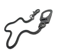 Ahiller - Chaîne Porte-Portefeuille Robustes pour Homme - 25" (63 cm) Acier Inoxydable à Mousqueton Allié & Double Verrouillage - Accessoires Style Biker Punk (QK-Gunmetal)