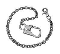 Ahiller Chaine pour pantalon Chaînes de Portefeuille en Acier Inoxydable pour Hommes et Femmes 64cm Mousqueton Double Verrouillable Robuste avec Outil Brise-vitre en Acier au Tungstène (Gunmetal QK)