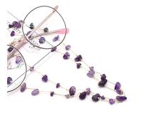 AHIOJEGX Chaine lunettes femme Chaîne de lunettes en pierre, Quartz rose, breloque lecture, lanière soleil, collier, cordon chaîne(Amethyst)