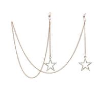 AHIOJEGX Chaine lunettes femme Chaînes de lunettes en métal, lanières soleil, cordons lecture Anti-perte, sangle, accessoires(B-gold)